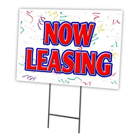 Signmission Now Leasing Yard Sign & Stake outdoor plastic coroplast window, C-1216 Now Leasing C-1216 Now Leasing